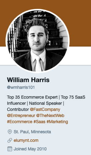 William Harris's Twitter account