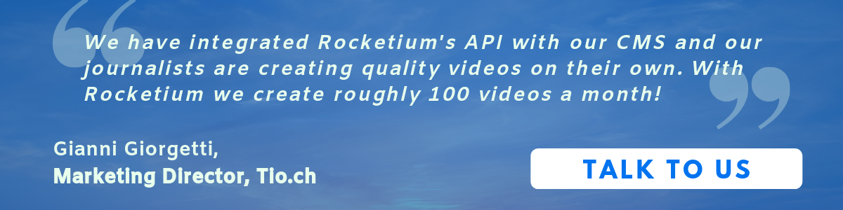 Tio.ch make close to 100 videos a month using Rocketium's video API