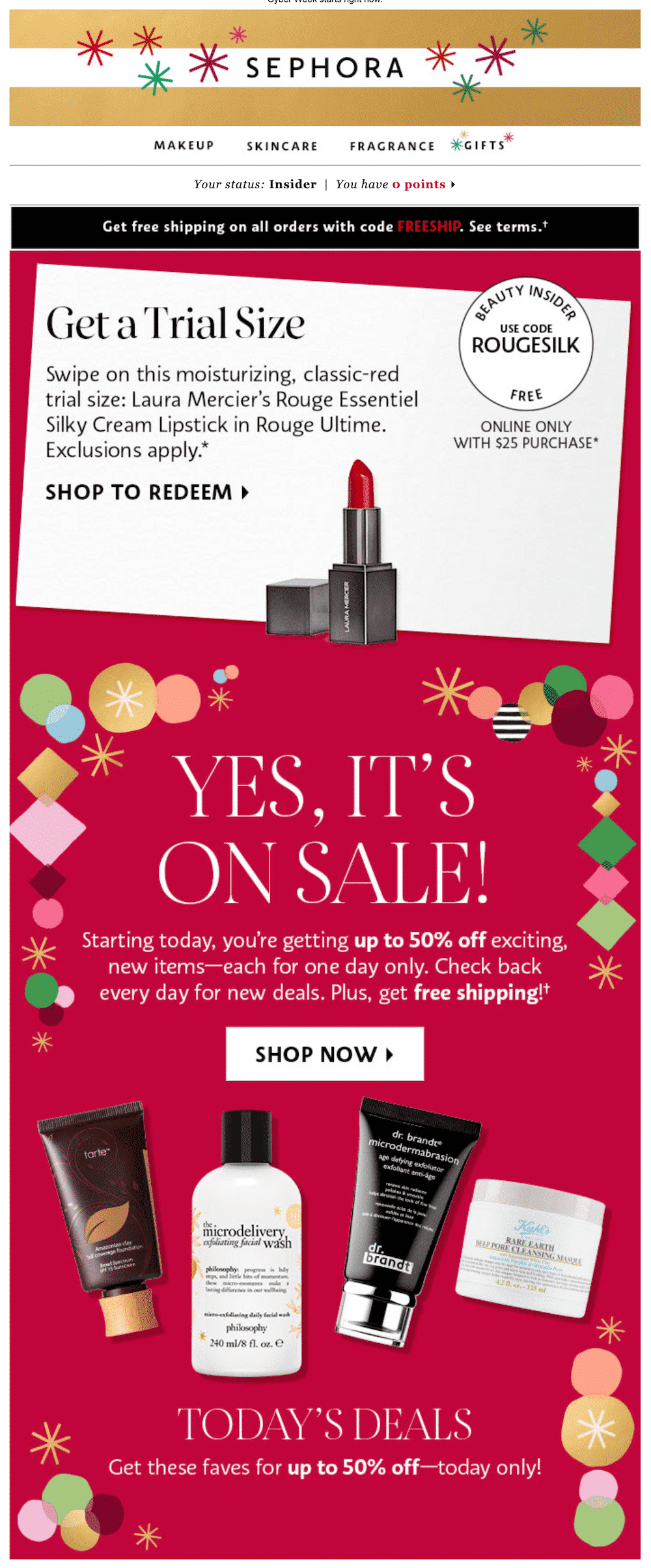 Sephora Cyber Monday Marketing banner